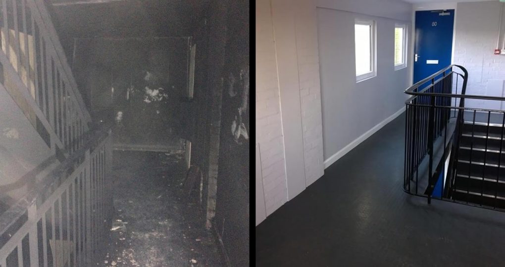 fire damage repairs - Skegness housing association